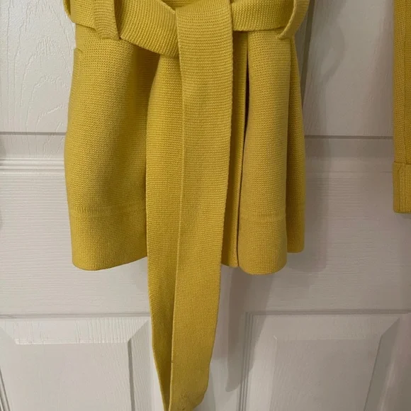 Ann Taylor Yellow Belted, Knit Jacket - Picture 4 of 7